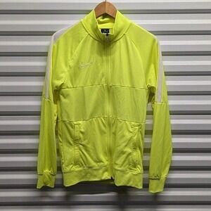 Performance Athleisure Nike Dri-Fit Neon Yellow White Stripe Track Jacket‎ Small